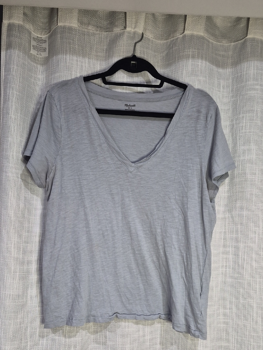 Madewell Light Gray-Blue Short-Sleeve V-Neck Tee
